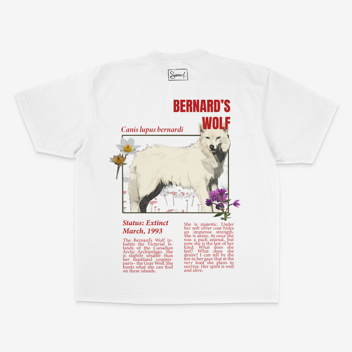 Endangered – Bernard's Wolf Tee Shirt Canvas