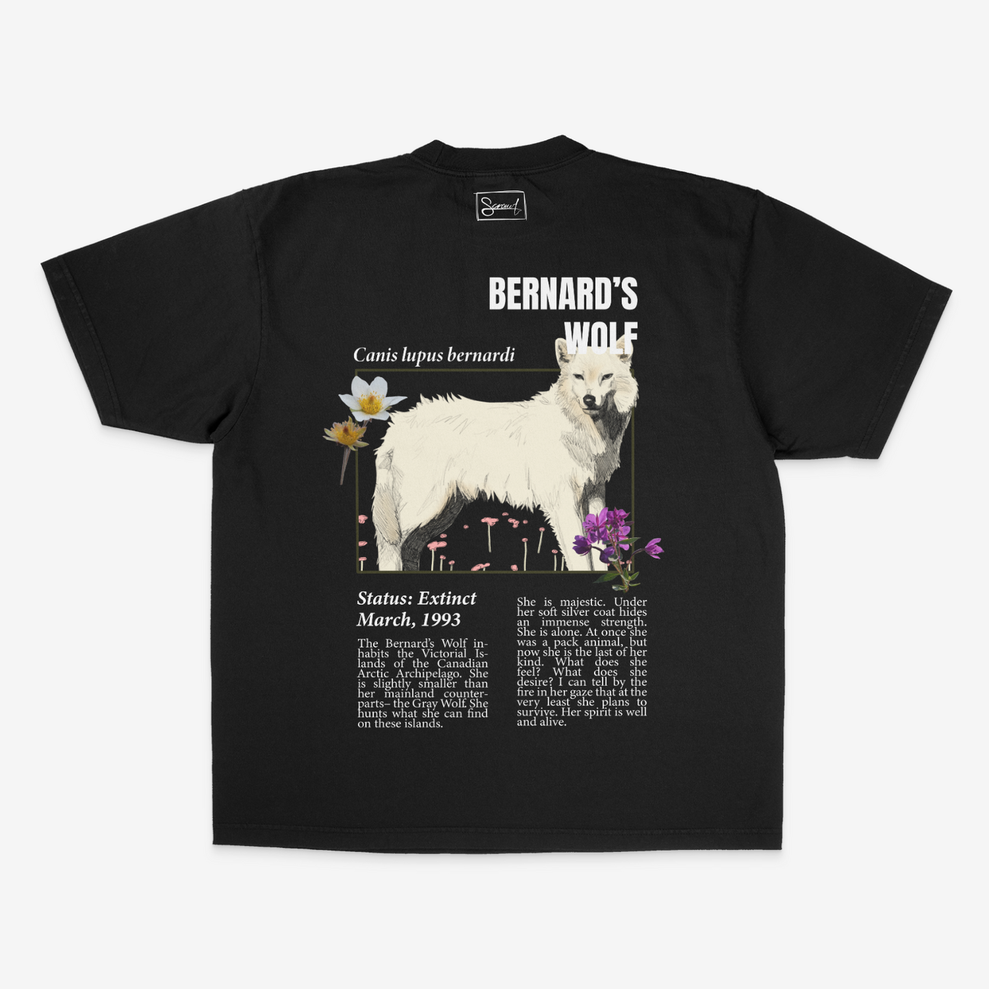 Endangered – Bernard's Wolf Tee Shirt Canvas